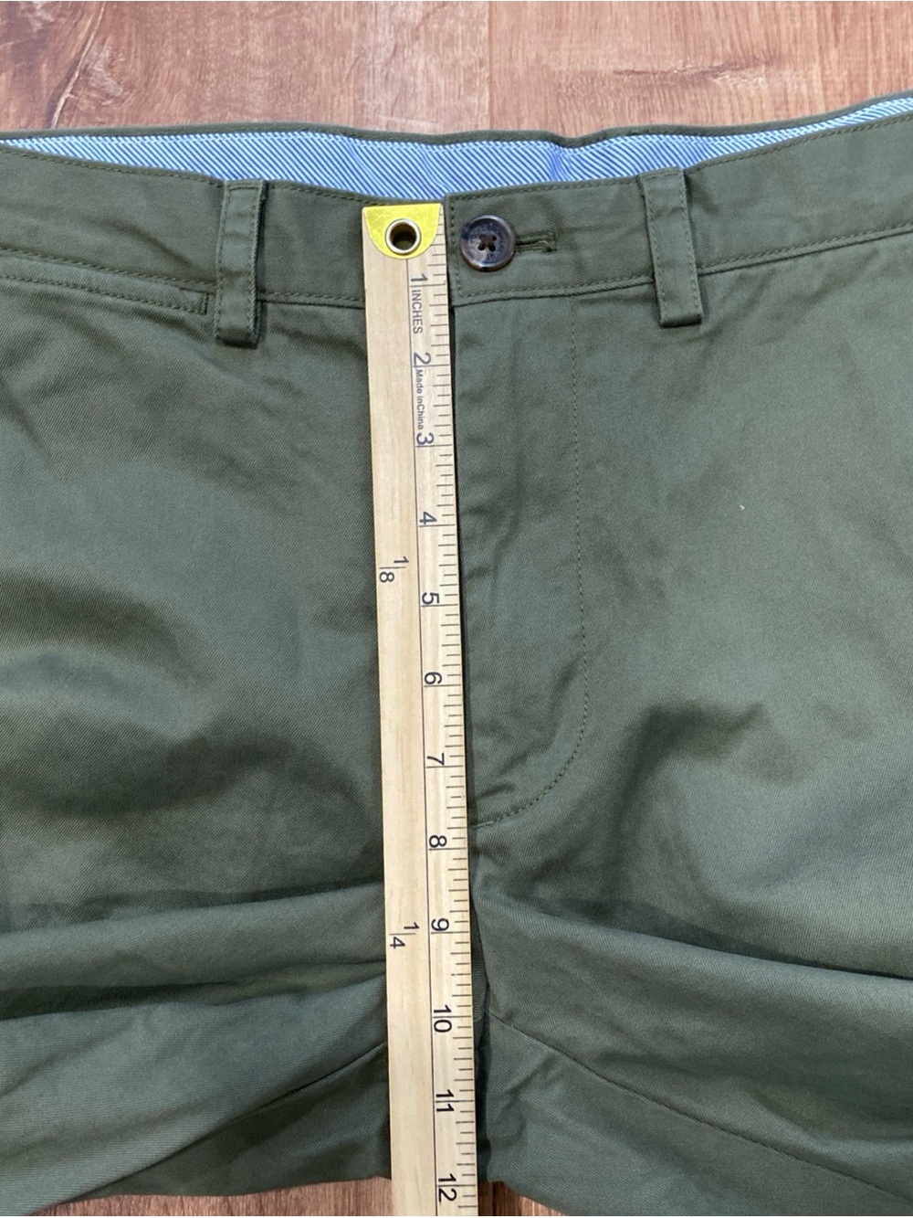 Brooks Brothers Clark Chino Pants Mens 33x32 Cotton Stretch Olive Green Straight - Picture 5 of 12